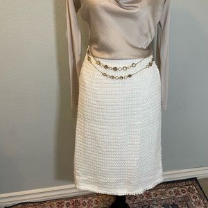 Ezpopsy/Yigelila Ivory and Gold Pencil Skirt Size M